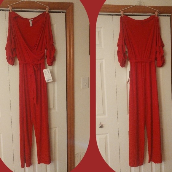 emma and michele red jumpsuit